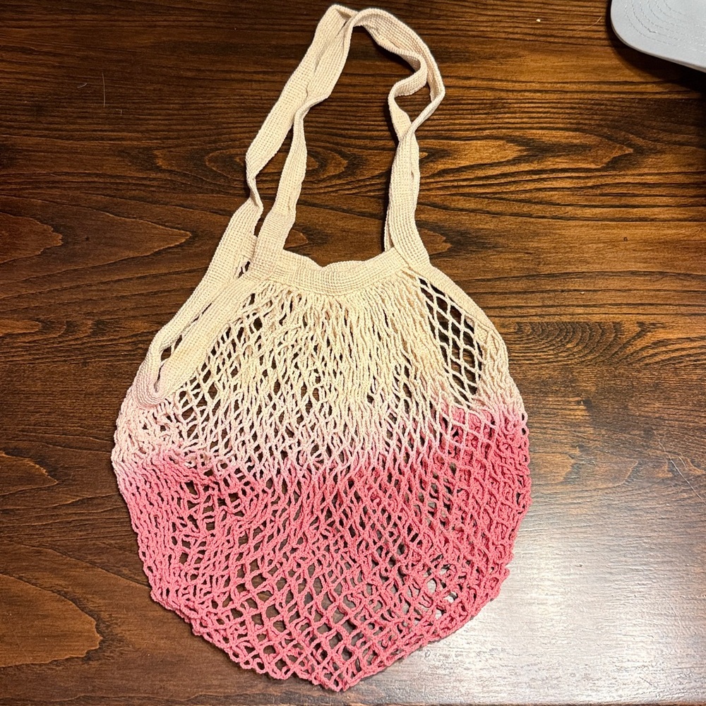 Camp Collection Pink and Cream Market Tote Bag